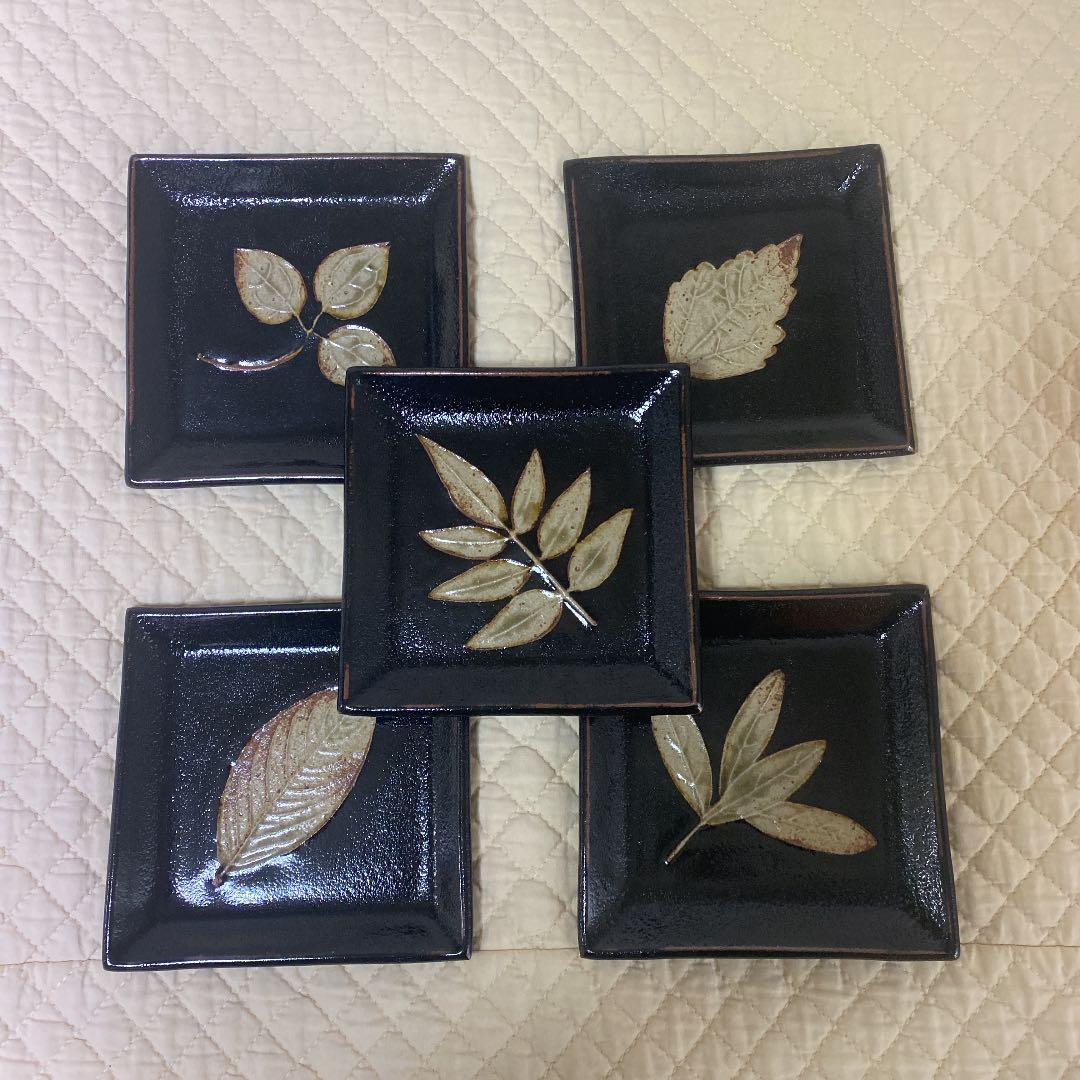 唐津焼 13代 中里太郎右衛門 木の葉絵 銘々皿揃 - メルカリ