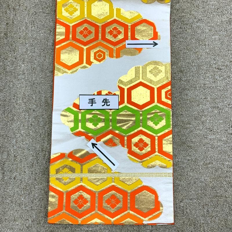 501ag90□七五三 七歳 女児 着物&袋帯 糸巻き 折り鶴 青□状態良好