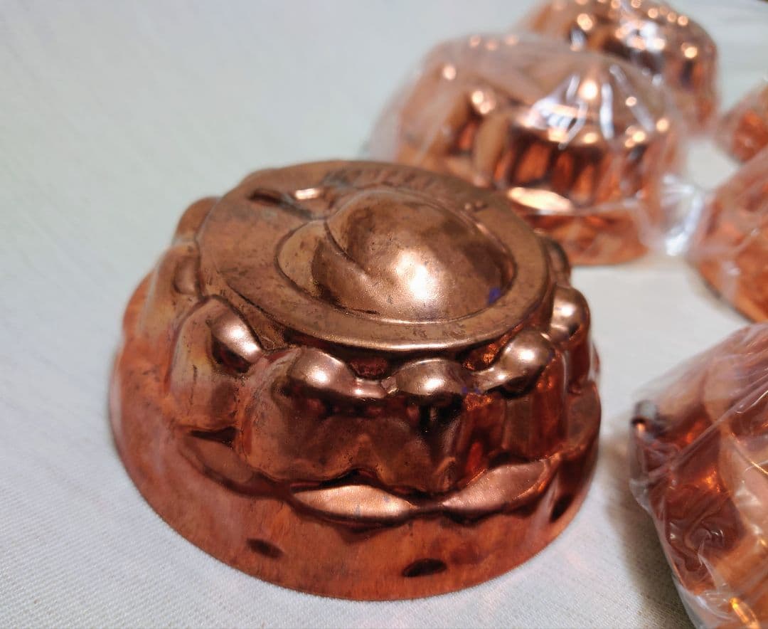 コッパーモールド フルーツ柄 6点セット フランス 壁掛けリング付