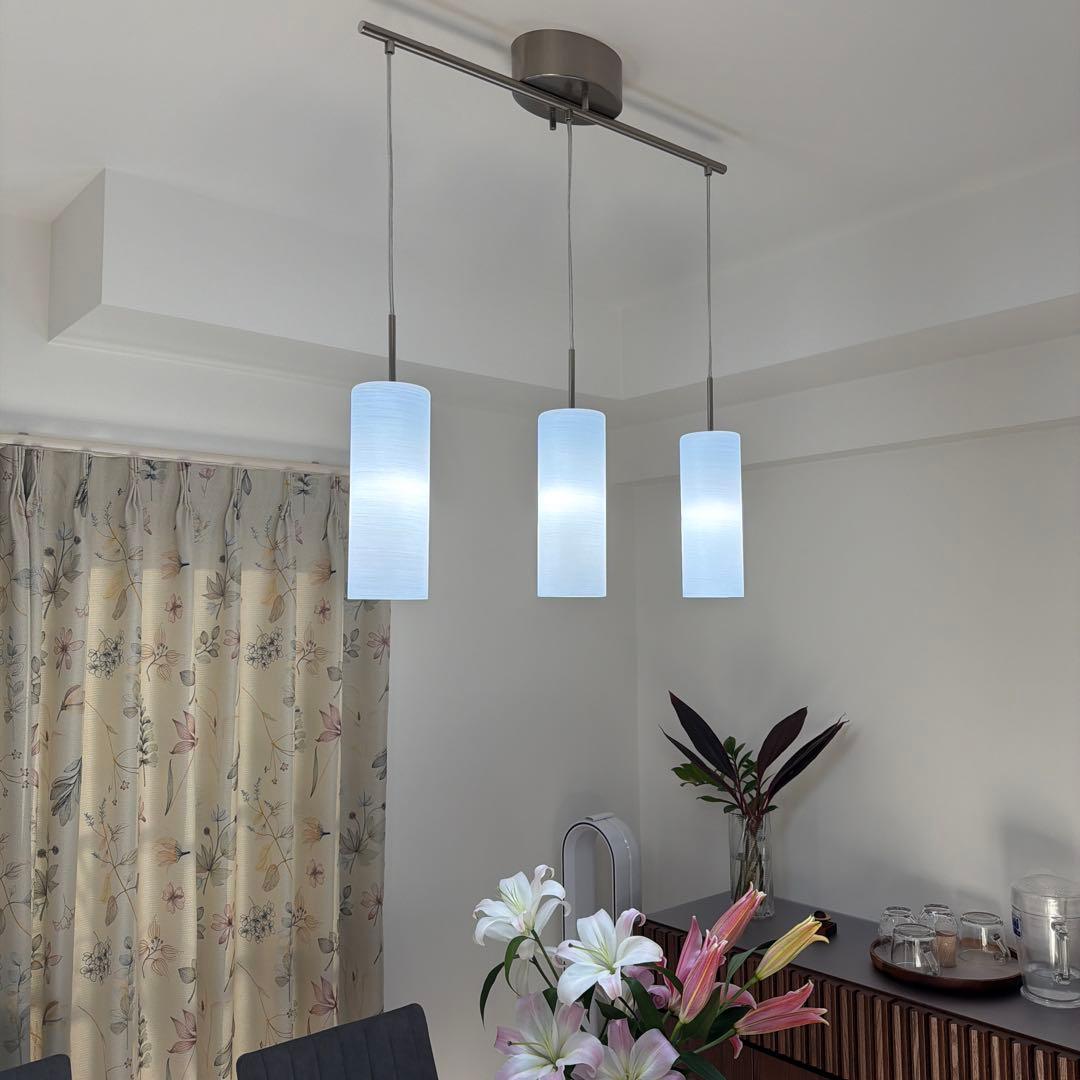 3灯ペンダントライト ホワイト ガラス