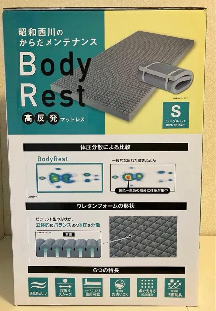 新品 未使用 昭和西川 Body Rest 高反発マットレス シングル 送料込