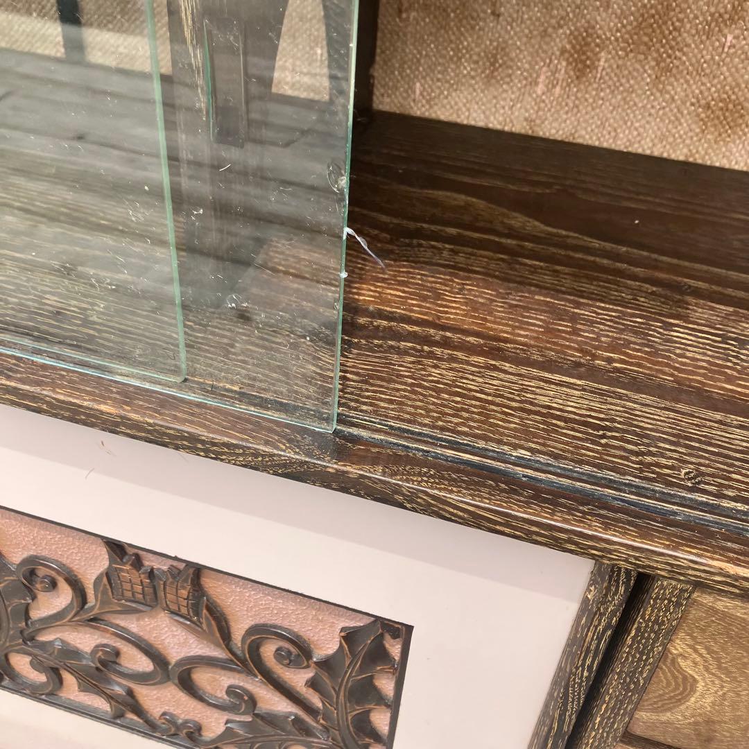 昭和レトロ ミッドセンチュリー 古家具 飾り棚 彫刻サイドボード ディスプレイ