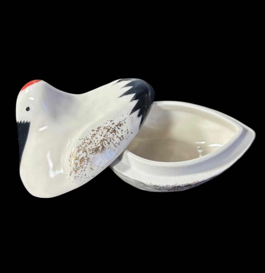 10客セット] 松斎 色絵 金彩 鶴形 蓋物 向付 古美術 割烹 懐石料理