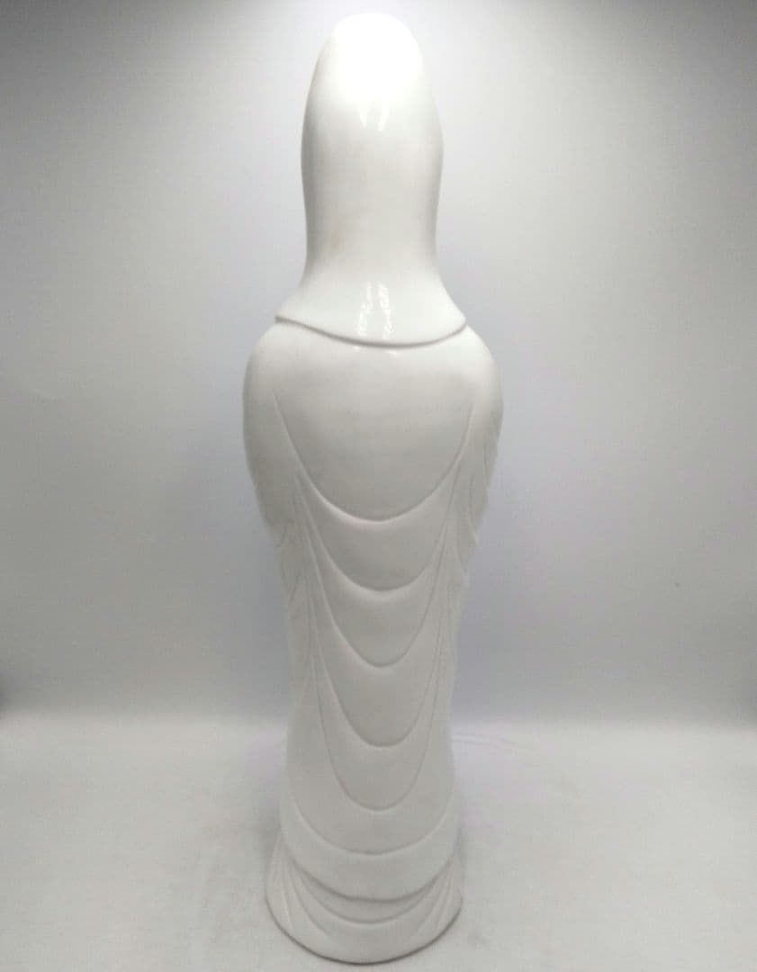 鍋島大五作　白磁　縁起物　慈母観音像　仏像　置き物　陶器　インテリア