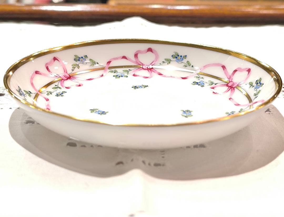 アウガルテン ビーダーマイヤー リボン 13cm プレート 限定 1993年