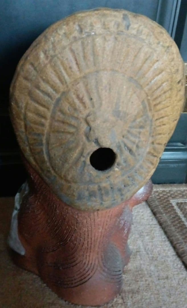 陶器製 タヌキの置物　縁起物　アンティーク