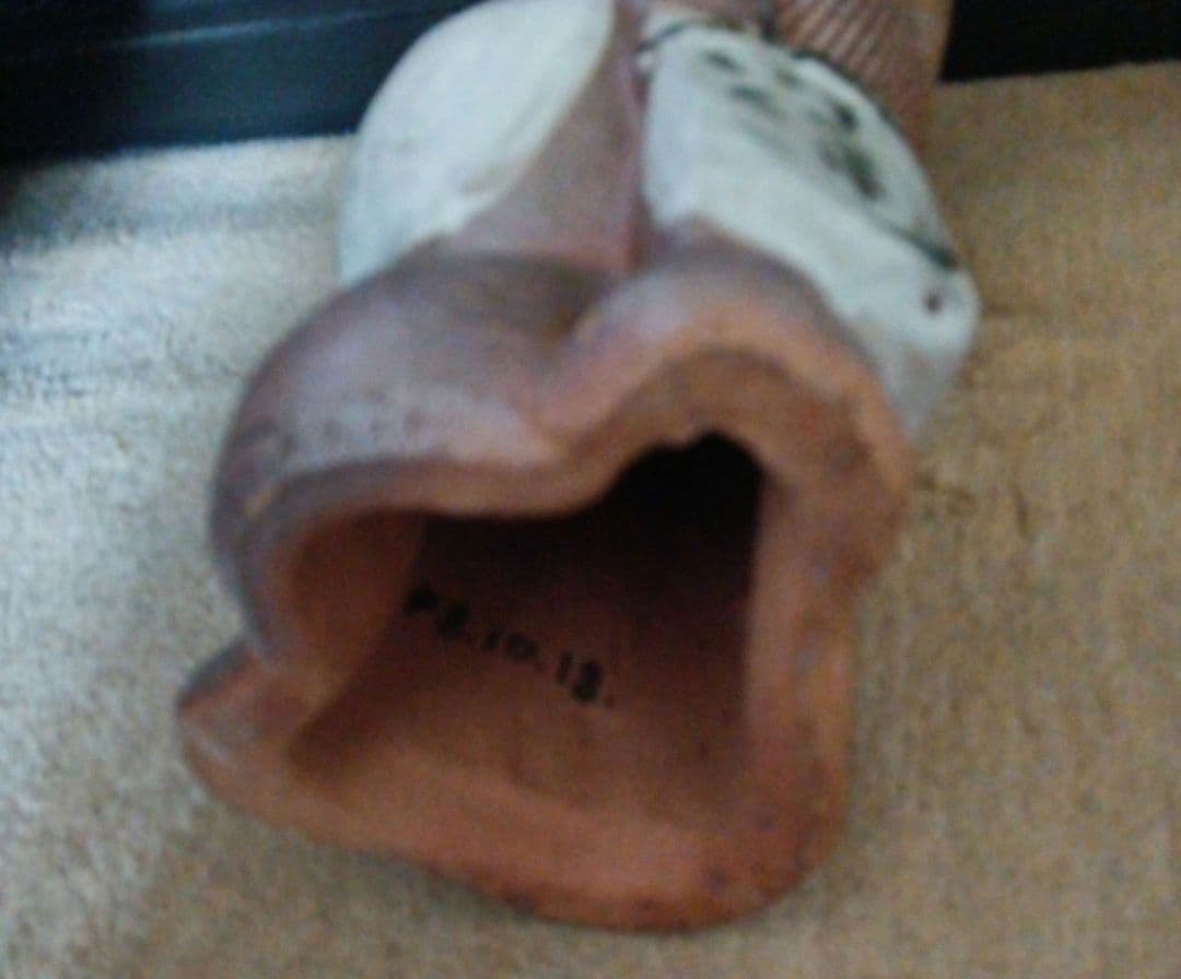 陶器製 タヌキの置物　縁起物　アンティーク