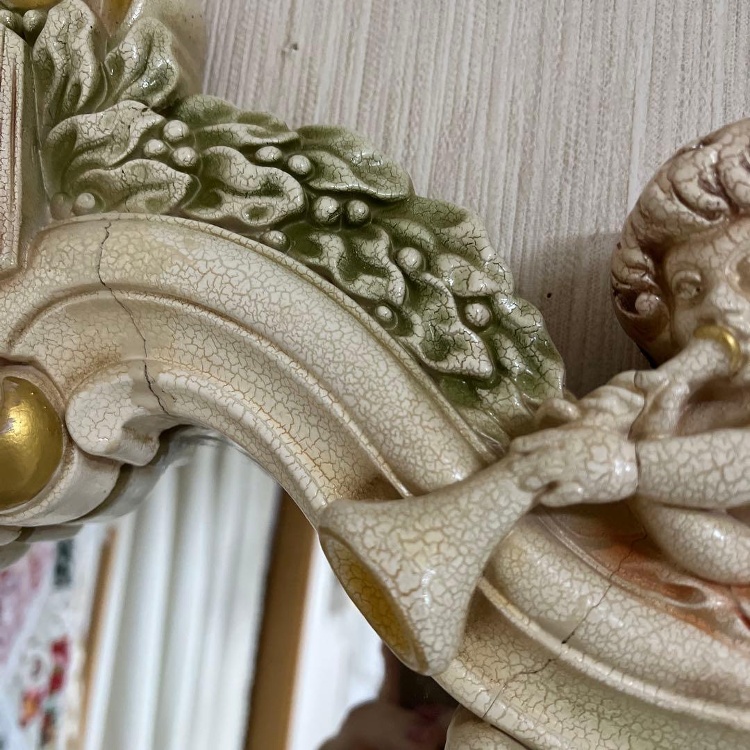 ロココ調　姿見　大型ミラー　ひび割れ加工　クラック加工