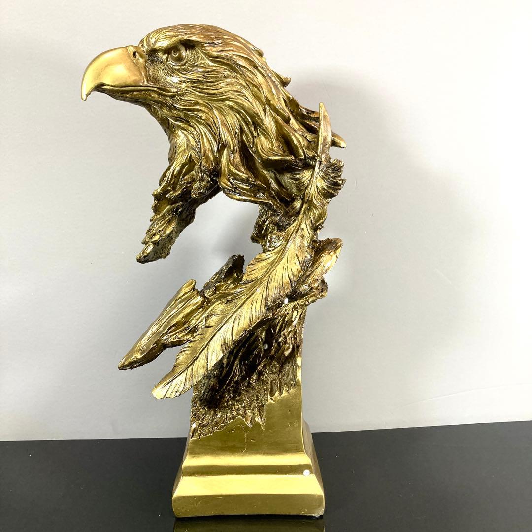 鷲 彫刻 金色 置物 アンティーク 美術品 アート イーグル