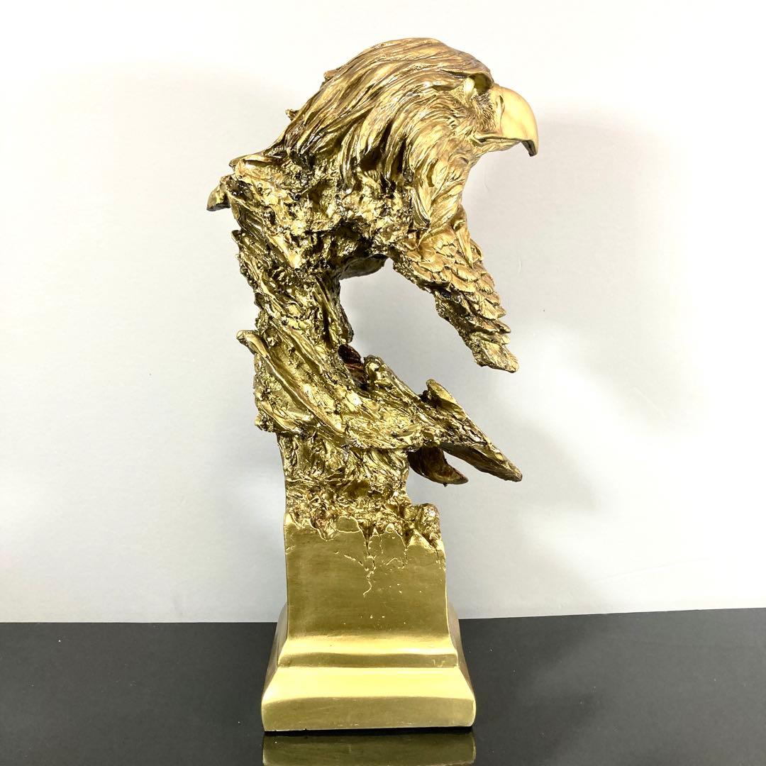 鷲 彫刻 金色 置物 アンティーク 美術品 アート イーグル