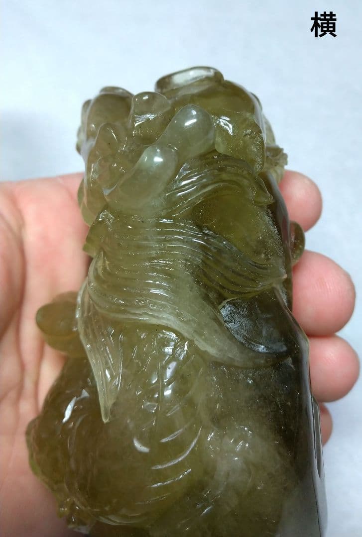 【超レア,家宝級】ブラックリビアングラス 置物《龍》４４３g　コレクション