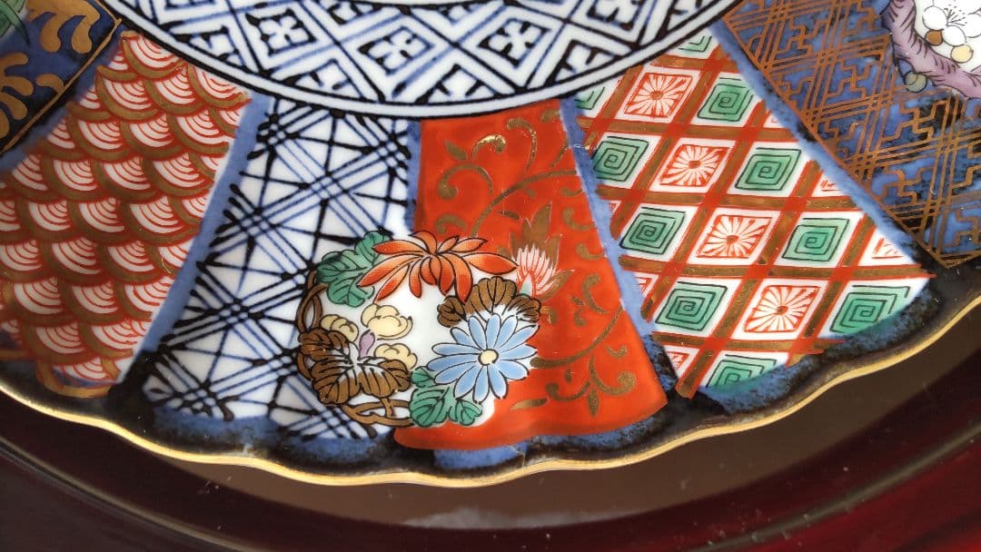 未使用 有田焼 龍峰窯 金彩祥瑞 銘々皿 3枚 古伊万里 御祝い 大きめ