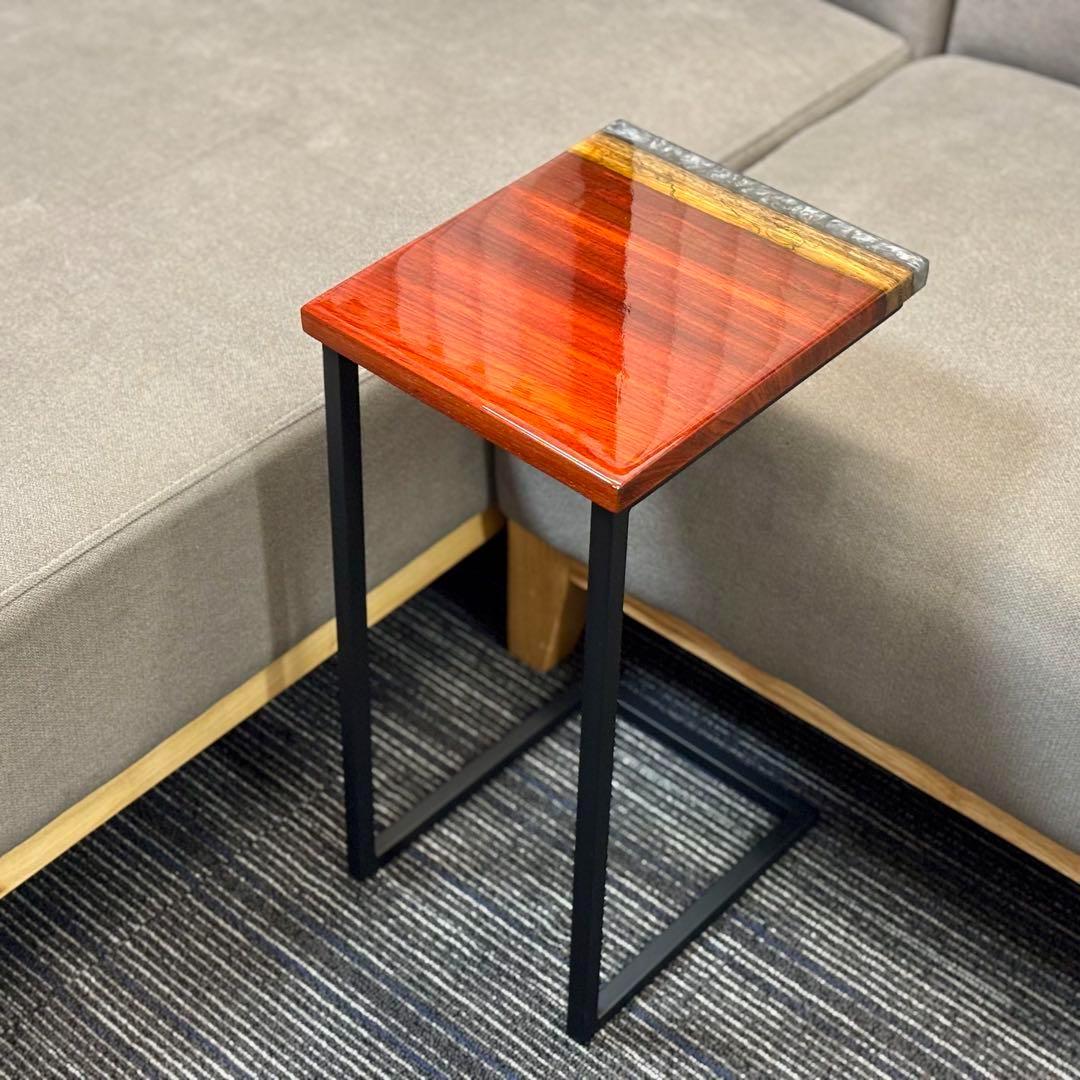 サイドテーブル アイアン 木製 コの字 アンティーク ベッド 北欧風 モダン