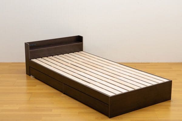 《送料無料》　Alta コンセント　引出し収納付きベッド　ブラックのみ