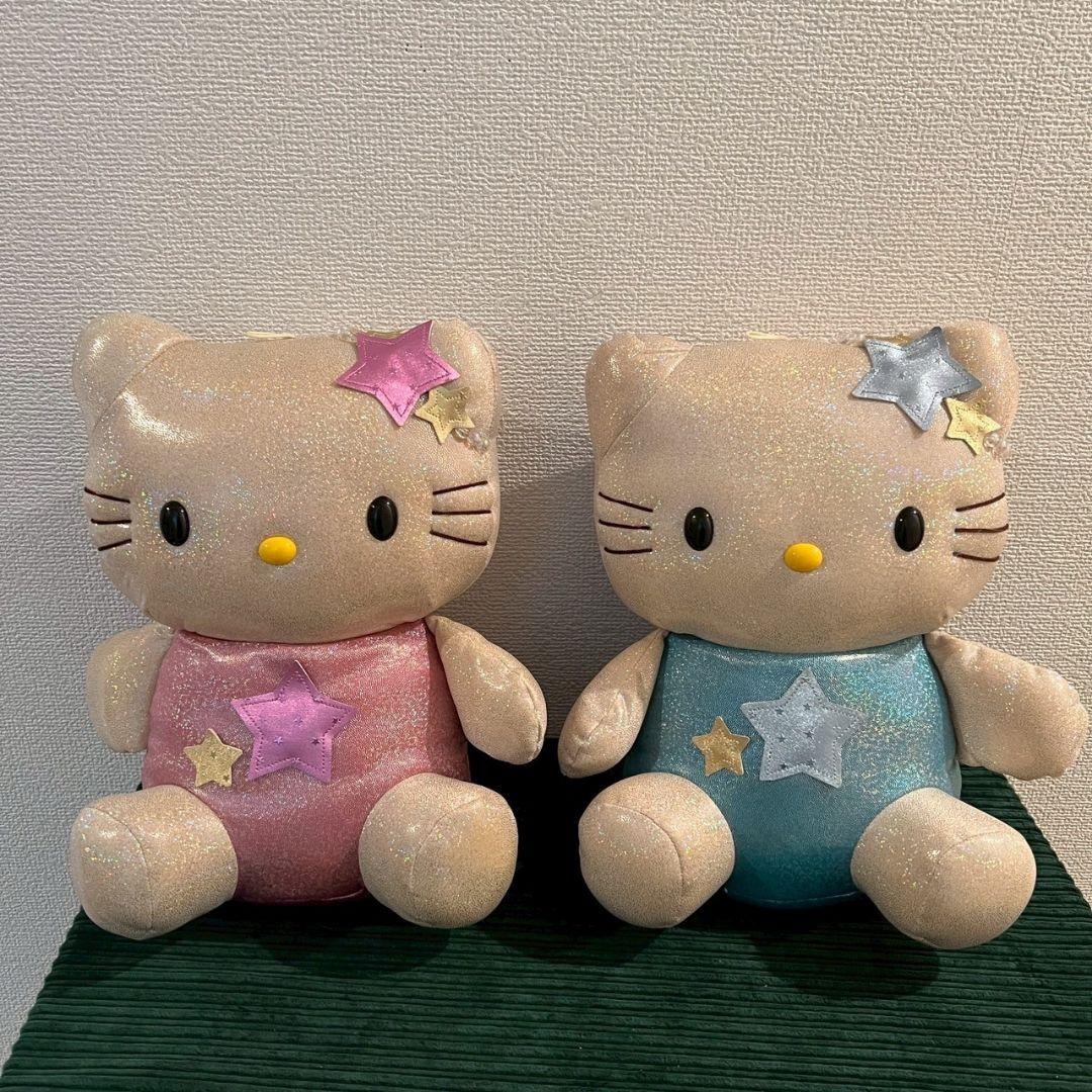 希少レア ハローキティ ぬいぐるみ ガングロ 平成レトロ キラキラ 星