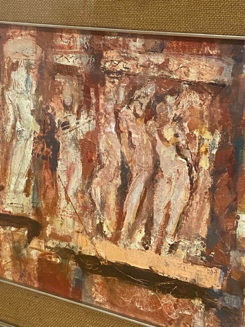 山岡恒ニ 『印度カジュラーホー』油絵 油彩 絵画 P10 独立須田賞 サイン入り