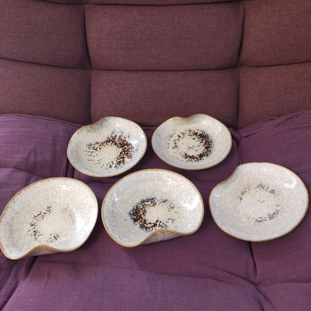 中尾哲彰　布目皿　冬銀河　五枚　未使用品