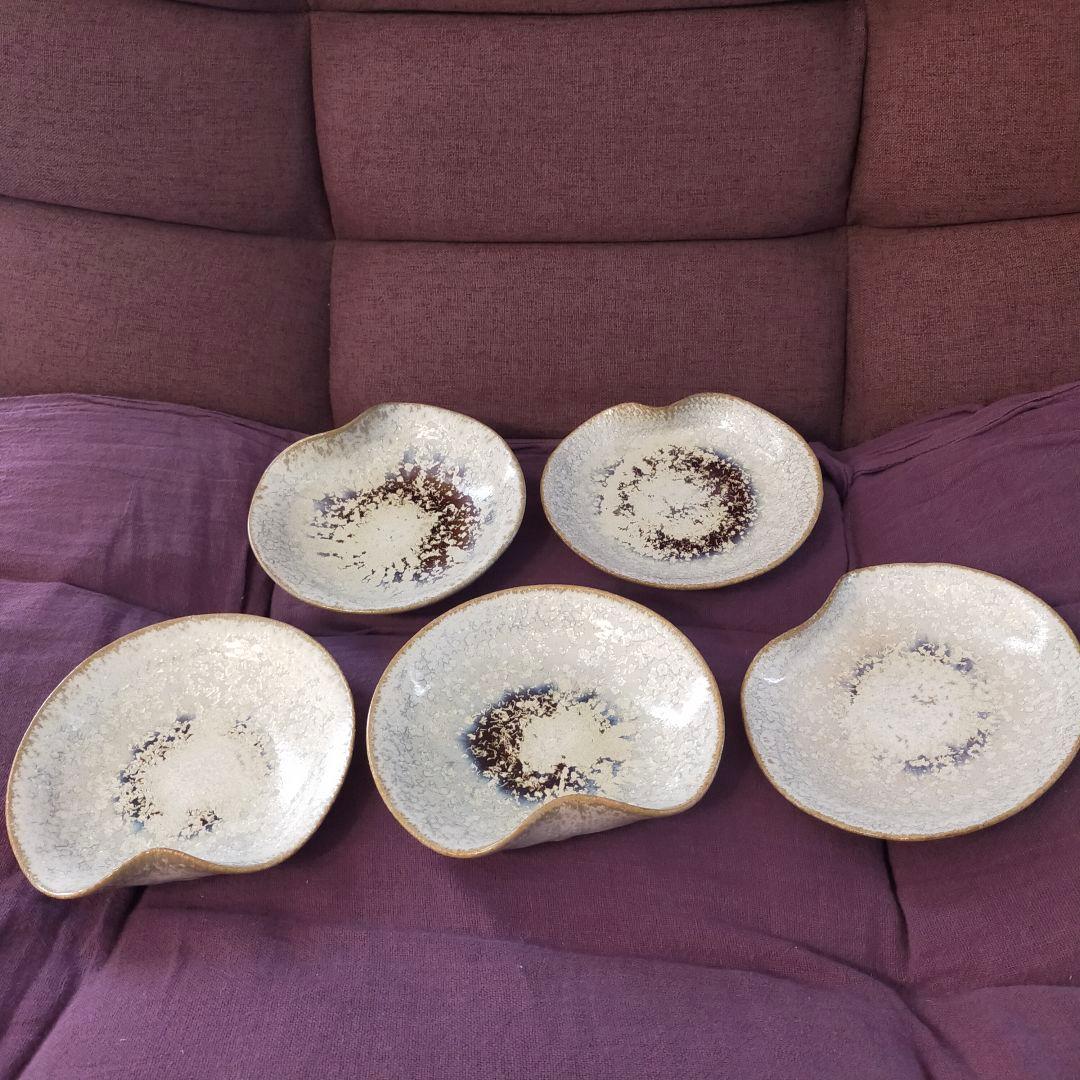 中尾哲彰　布目皿　冬銀河　五枚　未使用品