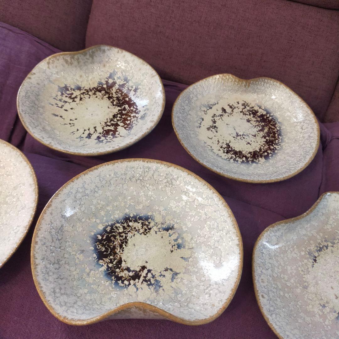 中尾哲彰　布目皿　冬銀河　五枚　未使用品