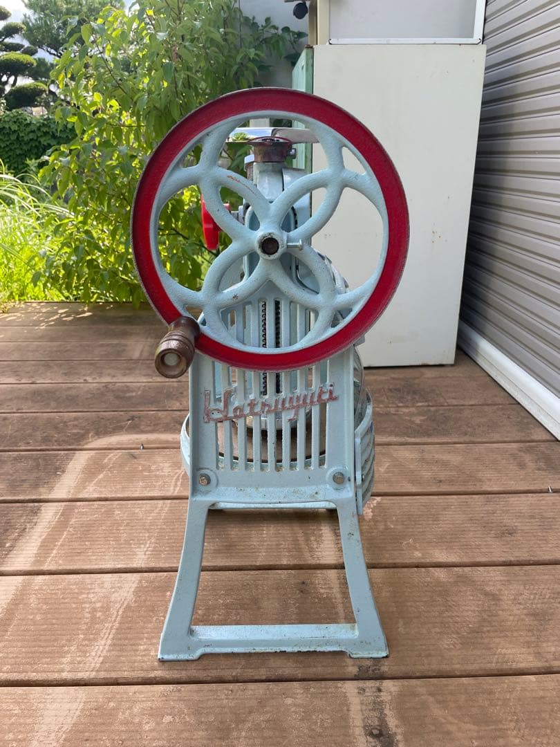 レトロ 手動かき氷機 水色