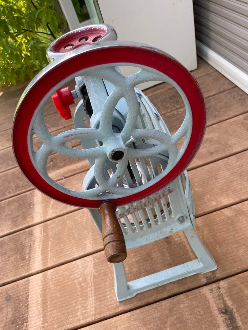 レトロ 手動かき氷機 水色