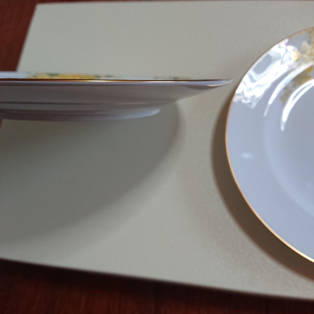 ミモザ 花言葉シリーズ 20cm デザート皿 ペア+37cm プラター 大倉陶園