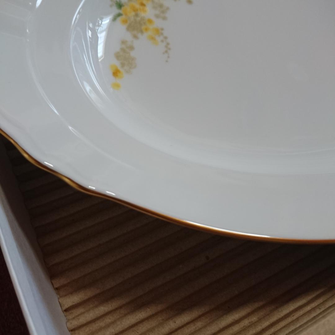 ミモザ 花言葉シリーズ 20cm デザート皿 ペア+37cm プラター 大倉陶園