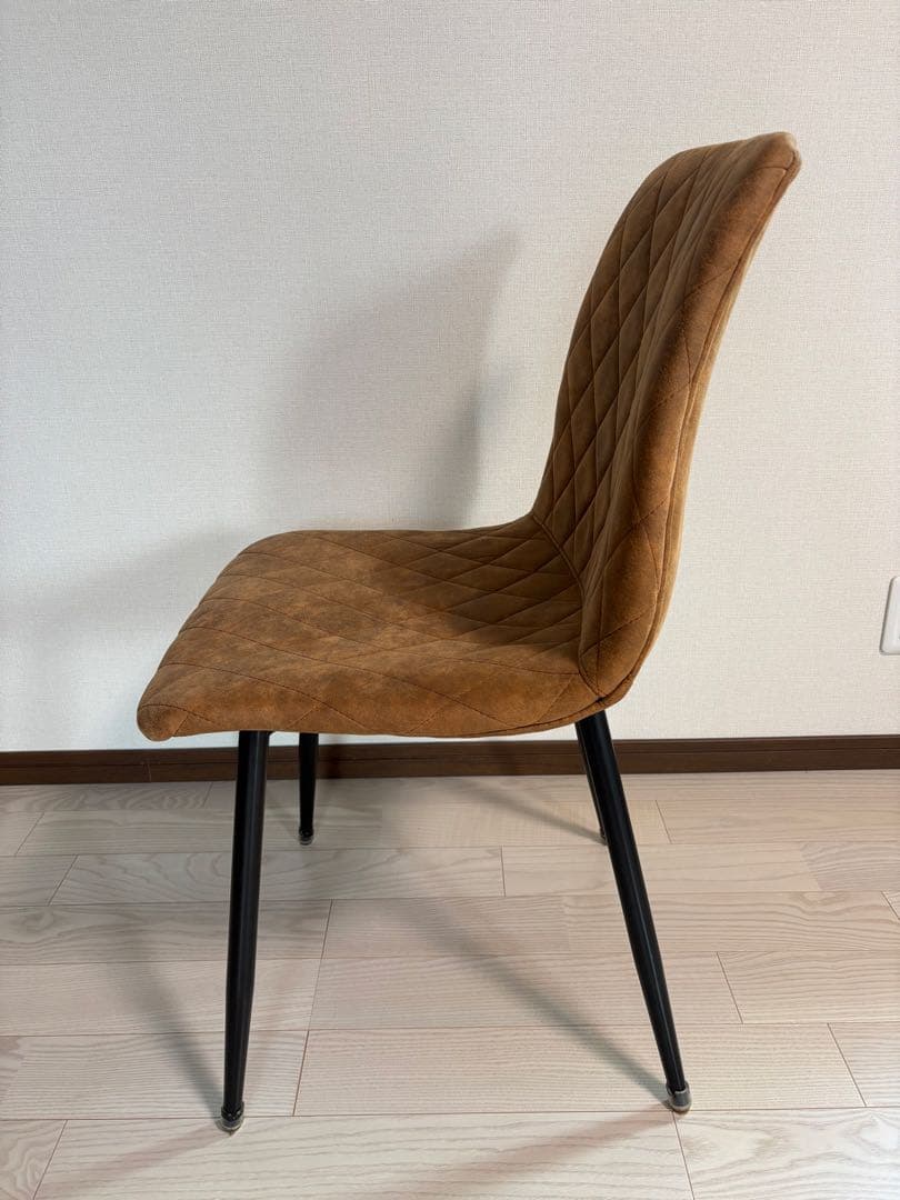 スエードアンティーク調 ダイヤモンドキルティング チェア ブラウン