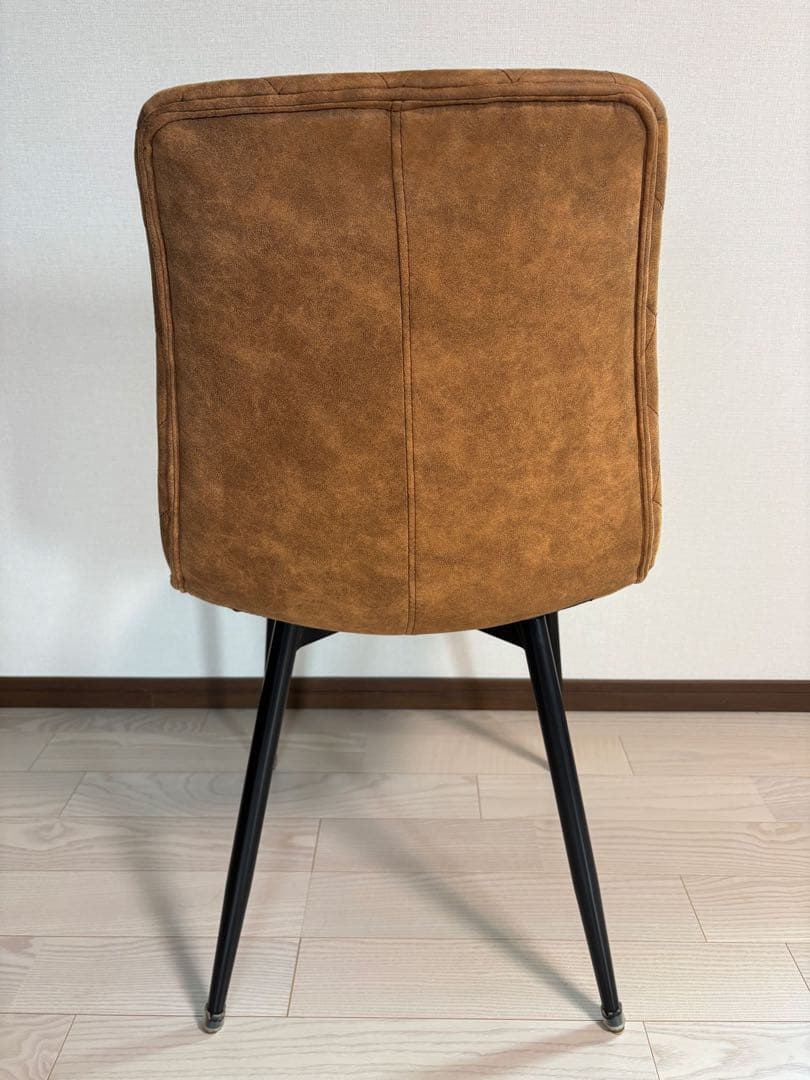 スエードアンティーク調 ダイヤモンドキルティング チェア ブラウン