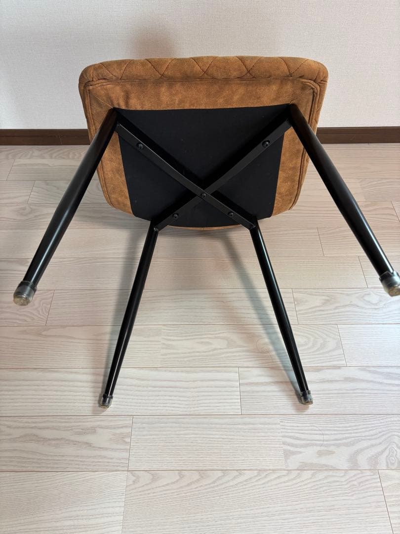 スエードアンティーク調 ダイヤモンドキルティング チェア ブラウン