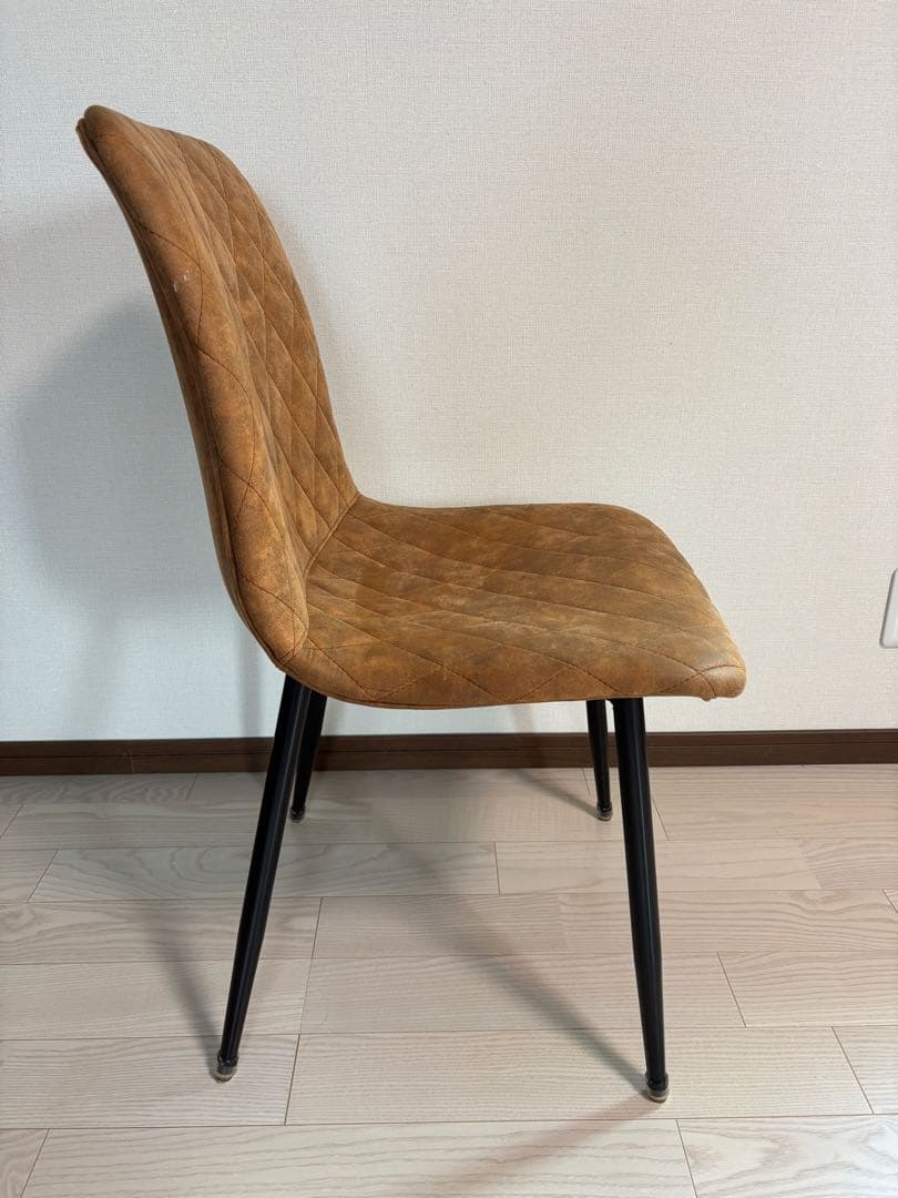 スエードアンティーク調 ダイヤモンドキルティング チェア ブラウン