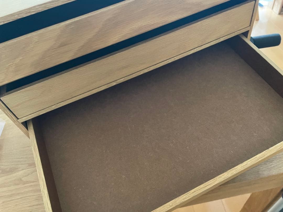 無印良品　木製収納ケース　引出し式　4段　ワイド　ナチュラル　オーク材②