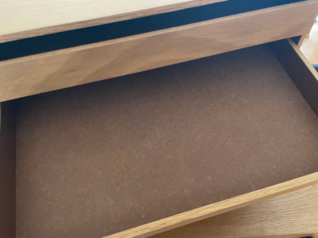 無印良品　木製収納ケース　引出し式　4段　ワイド　ナチュラル　オーク材②