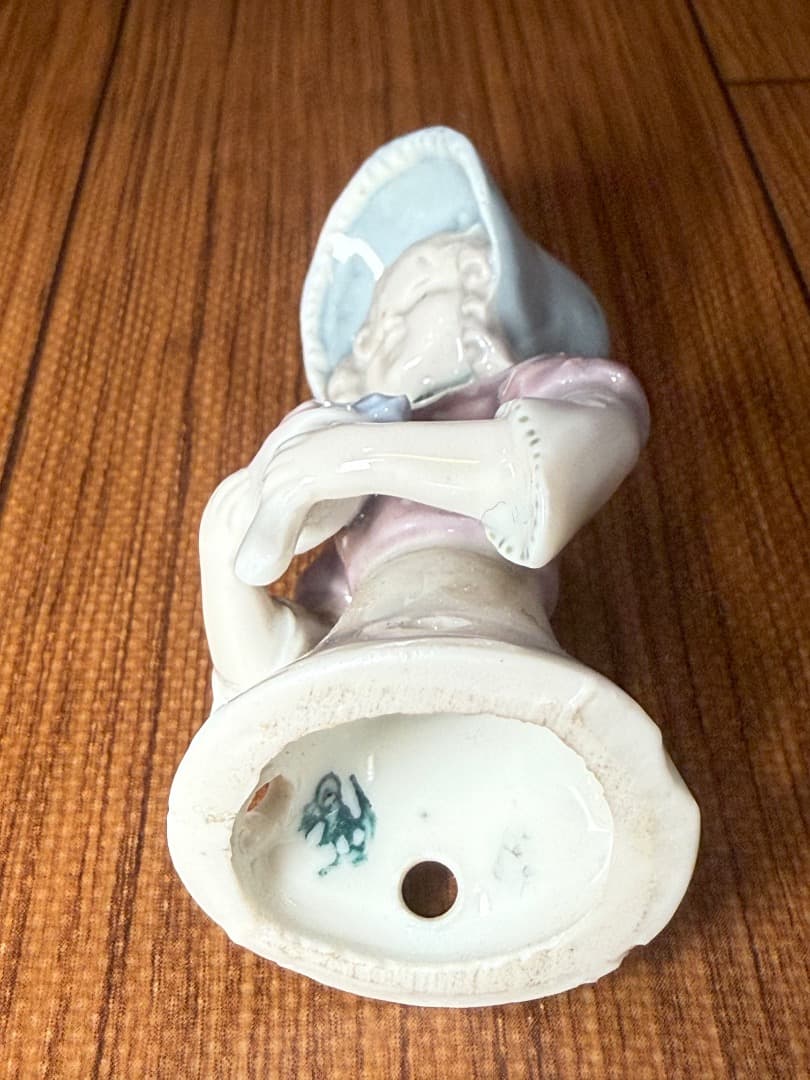 アンティーク ドイツ磁器 ハーフドール ピンクッション人形 ボンネット少女