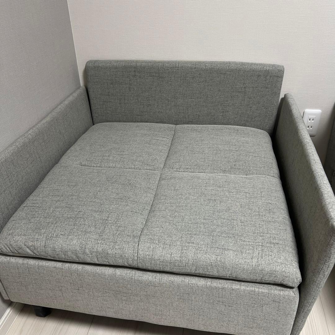 1人掛け グレー ソファー 大きめ クッション付き