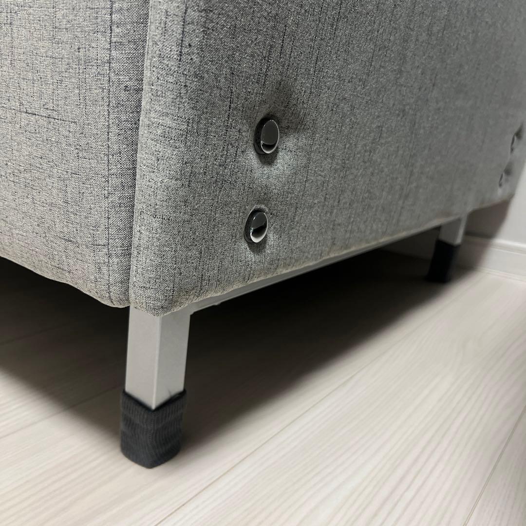 1人掛け グレー ソファー 大きめ クッション付き