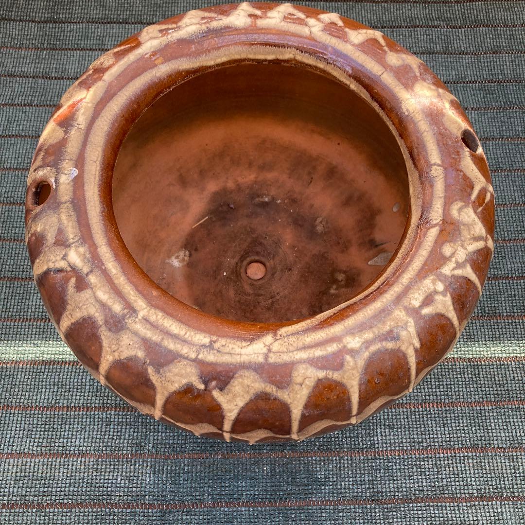 益子焼　丸型火鉢　火桶　火樞　火櫃