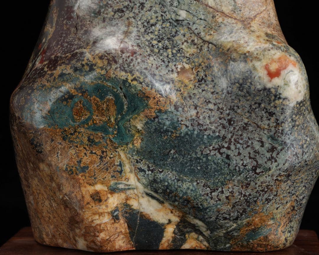 菊花石 白菊 紋石 台座付 1.4kg 鑑賞石 原石 天然石 水石 盆石 鉱物