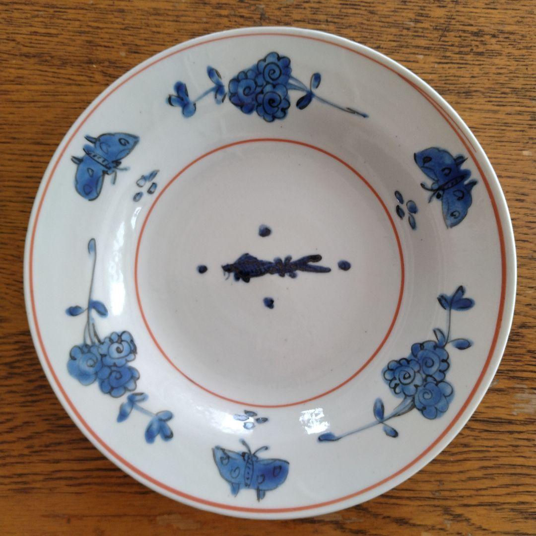 正木春蔵 タンパン呉須魚文深皿 七寸 二枚