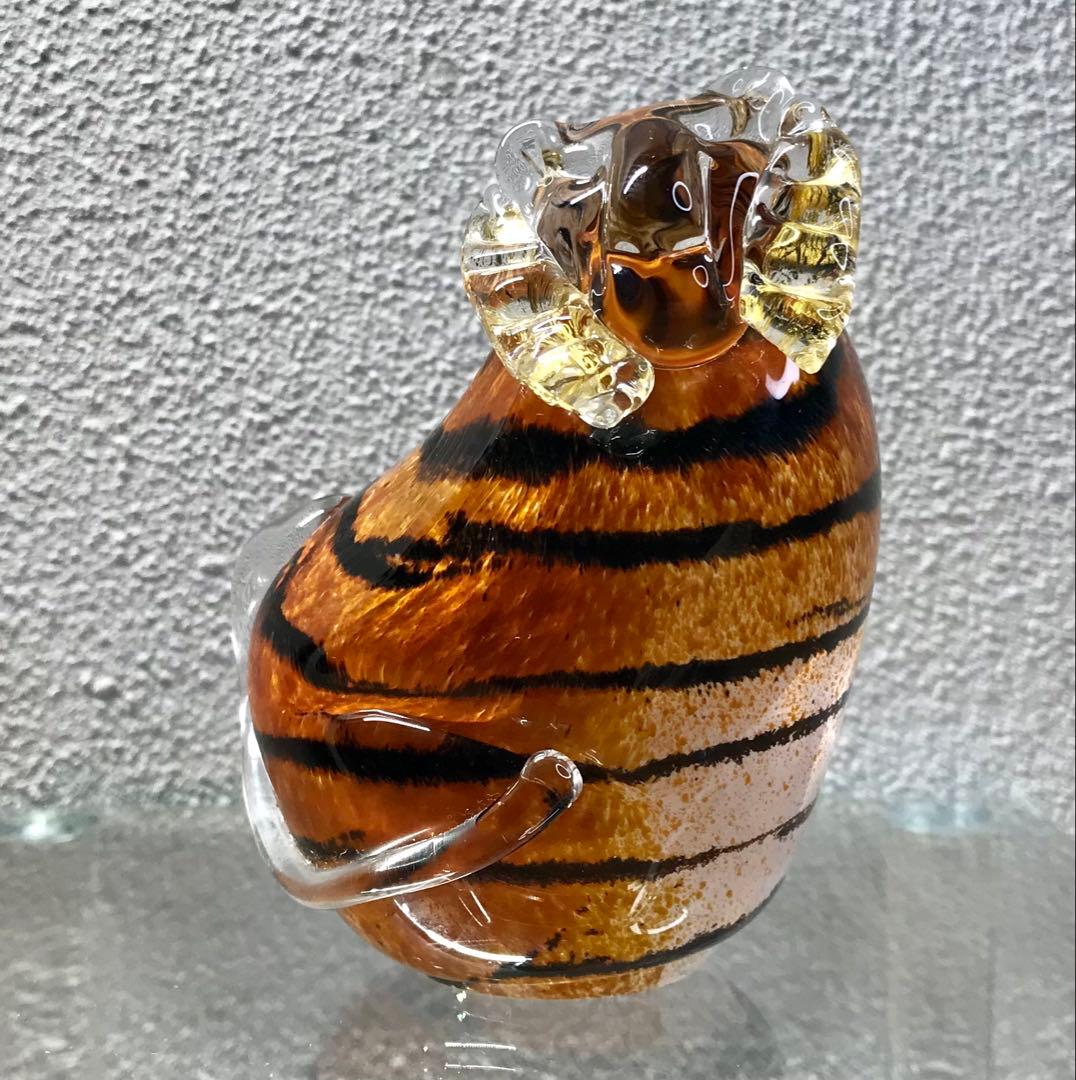 ノグチミエコ　Fusion factory glass art 虎 ガラス