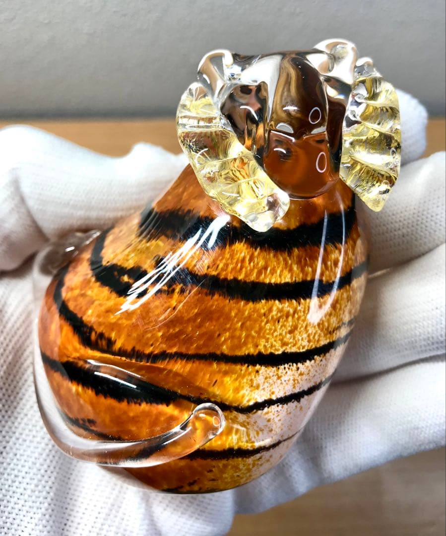 ノグチミエコ　Fusion factory glass art 虎 ガラス