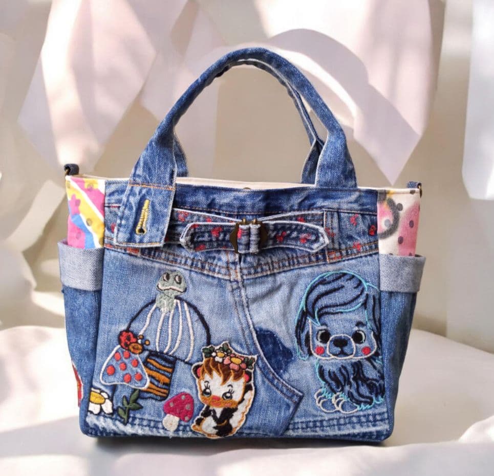 SA リメイクバッグ サイドポケット付きバッグ 底板付き W-1