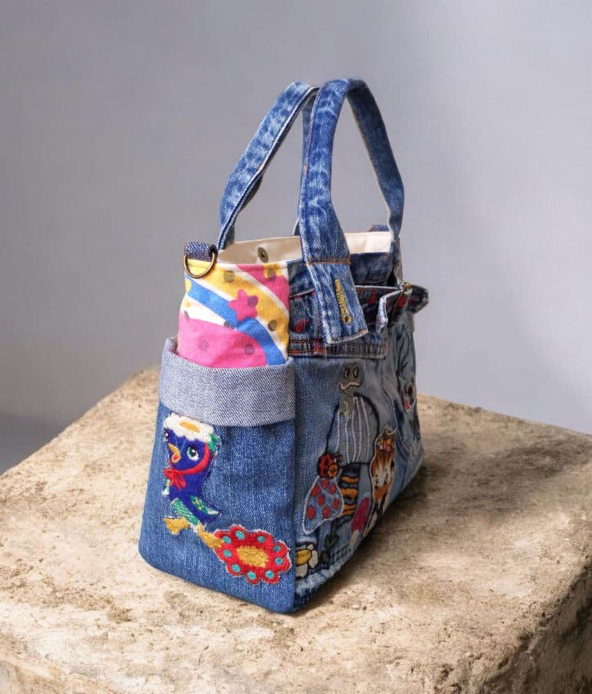 SA リメイクバッグ サイドポケット付きバッグ 底板付き W-1