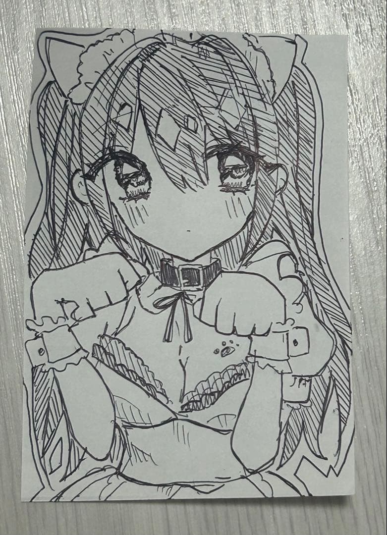 手描きイラスト アナログイラスト オリジナルイラスト 女の子 - メルカリ