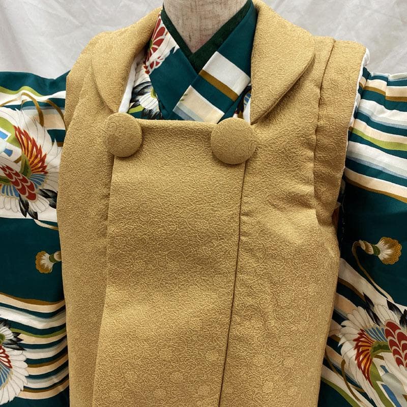 503ab39◎七五三 三歳 男児 着物&被布 セミアンティーク 一つ身◎美品