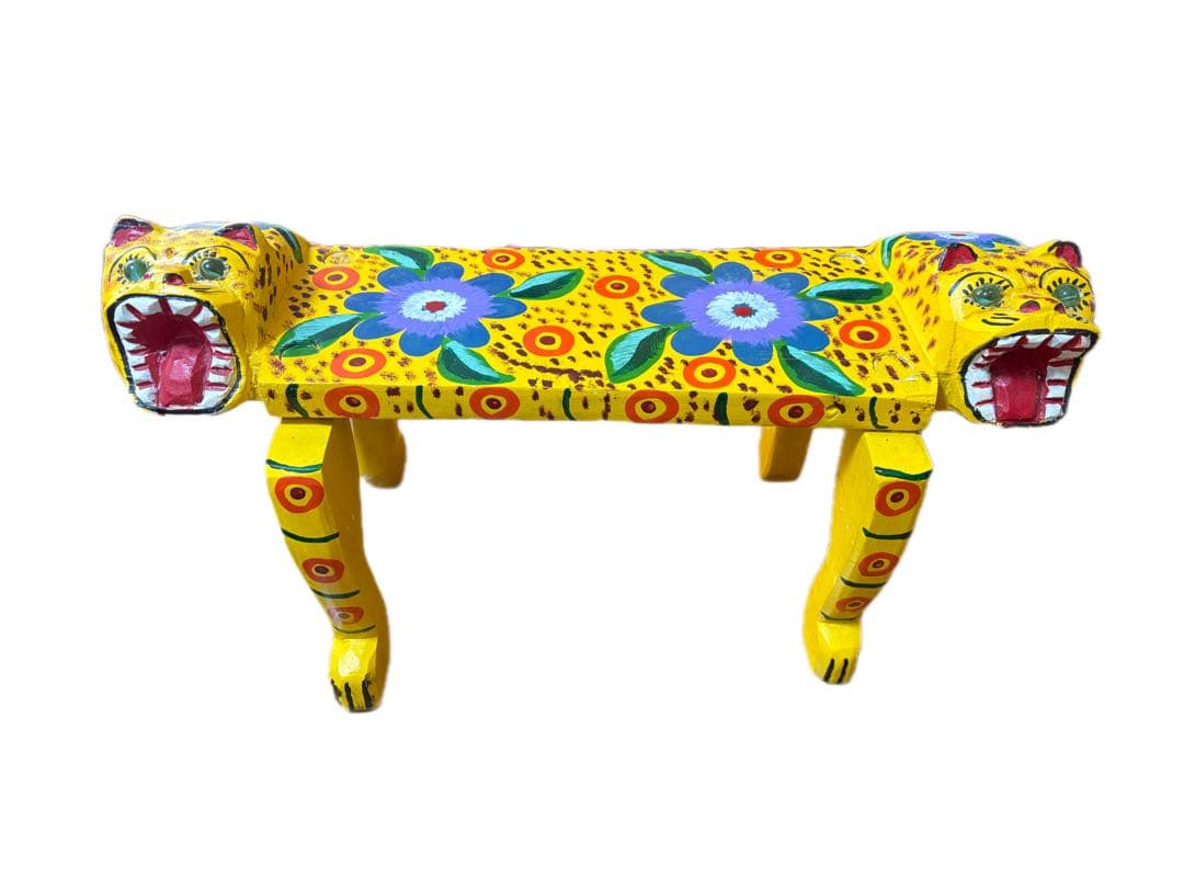 テ*ー様 グアテマラ民芸 手彫り 木製ベンチ 飾り台 アジアン家具