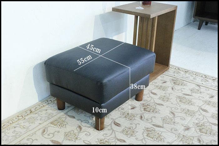 本革使用 ダークブラウン オットマン 椅子 55cm x 45cm x 38cm