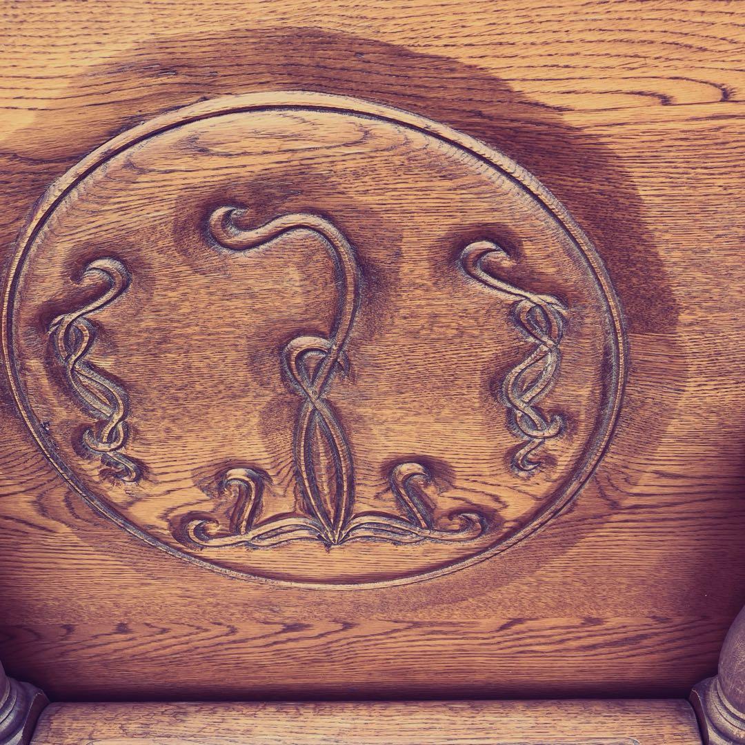 希少高級 オーク無垢材モンクスチェア アームチェア ラウンドテーブル 2way