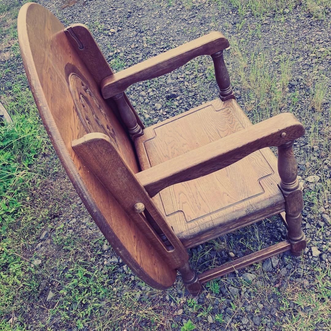 希少高級 オーク無垢材モンクスチェア アームチェア ラウンドテーブル 2way