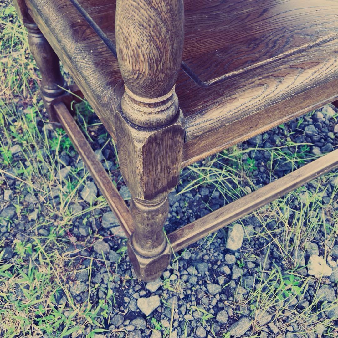 希少高級 オーク無垢材モンクスチェア アームチェア ラウンドテーブル 2way